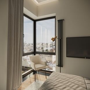 Фото № 6: Дизайн-проект трехкомнатной квартиры 58.61  м² Стиль Модернизм для ЖК Павелецкая Сити