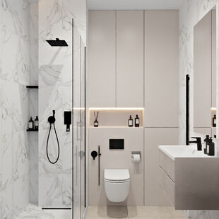 Фото № 2: Дизайн-проект трехкомнатной квартиры 62.8  м² Стиль Модернизм для ЖК Слава