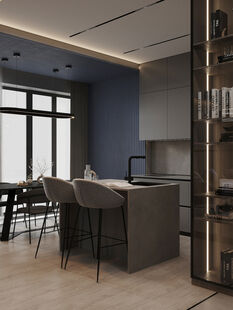 Фото № 5: Дизайн-проект двухкомнатной квартиры 57.3  м² Стиль Модернизм для ЖК Изумрудные Холмы