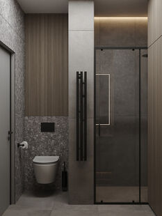 Фото № 4: Дизайн-проект двухкомнатной квартиры 57.3  м² Стиль Модернизм для ЖК Изумрудные Холмы