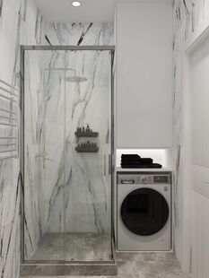 Фото № 5: Дизайн-проект двухкомнатной квартиры 36.8  м² Современный стиль для ЖК Профит