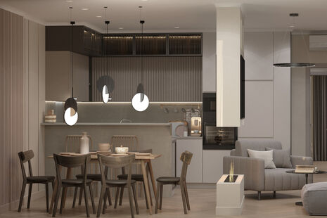 Фото № 5: Дизайн-проект трехкомнатной квартиры 92.6  м² Современный стиль для ЖК ЭкоСити