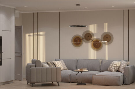 Фото № 6: Дизайн-проект трехкомнатной квартиры 92.6  м² Современный стиль для ЖК ЭкоСити