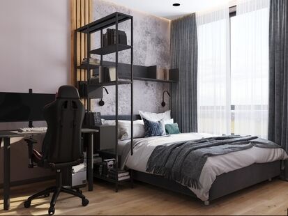 Фото № 1: Дизайн-проект двухкомнатной квартиры 38.78  м² Стиль Лофт для ЖК Инновация