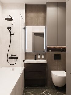 Фото № 3: Дизайн-проект двухкомнатной квартиры 38.78  м² Стиль Лофт для ЖК Инновация