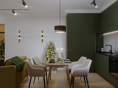 Фото № 2: Дизайн-проект двухкомнатной квартиры 52.24  м² Стиль Модернизм для ЖК в г. Красноярск