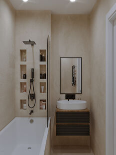 Фото № 3: Дизайн-проект двухкомнатной квартиры 52.24  м² Стиль Модернизм для ЖК в г. Красноярск