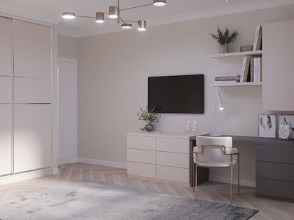 Фото № 2: Дизайн-проект двухкомнатной квартиры 68.97  м² Стиль Модернизм для ЖК Переделкино Ближнее