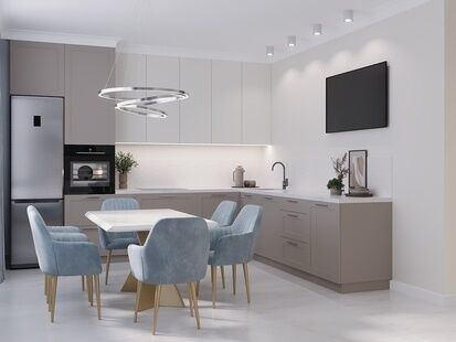 Фото № 3: Дизайн-проект двухкомнатной квартиры 68.97  м² Стиль Модернизм для ЖК Переделкино Ближнее