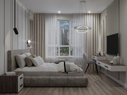 Фото № 4: Дизайн-проект четырехкомнатной квартиры 79.5  м² Современный стиль для ЖК Древо