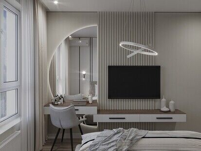 Фото № 3: Дизайн-проект четырехкомнатной квартиры 79.5  м² Современный стиль для ЖК Древо