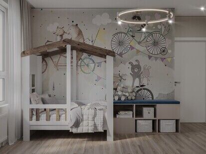 Фото № 6: Дизайн-проект четырехкомнатной квартиры 79.5  м² Современный стиль для ЖК Древо