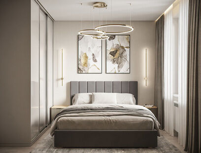 Фото № 6: Дизайн-проект 2-х комнатной квартиры 57.71 кв.м Стиль Модернизм для ЖК Московский