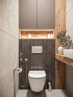 Фото № 4: Дизайн-проект 2-х комнатной квартиры 57.71 кв.м Стиль Модернизм для ЖК Московский