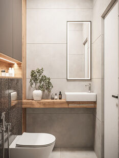 Фото № 3: Дизайн-проект 2-х комнатной квартиры 57.71 кв.м Стиль Модернизм для ЖК Московский