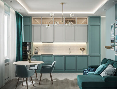 Фото № 4: Дизайн-проект трехкомнатной квартиры 50.38  м² Стиль Контемпорари для ЖК Новый Зеленоград