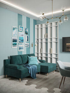 Фото № 6: Дизайн-проект трехкомнатной квартиры 50.38  м² Стиль Контемпорари для ЖК Новый Зеленоград