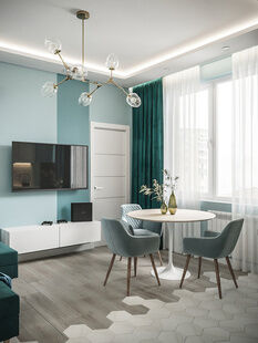 Фото № 2: Дизайн-проект трехкомнатной квартиры 50.38  м² Стиль Контемпорари для ЖК Новый Зеленоград