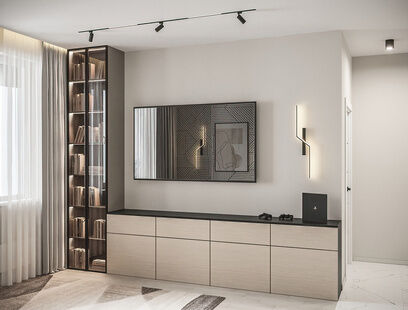 Фото № 2: Дизайн-проект двухкомнатной квартиры 37.0  м² Стиль Модернизм для ЖК Алхимово