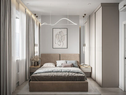 Фото № 3: Дизайн-проект двухкомнатной квартиры 37.0  м² Стиль Модернизм для ЖК Алхимово