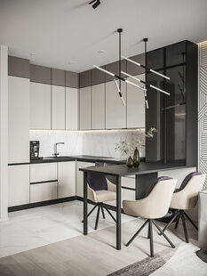 Фото № 4: Дизайн-проект двухкомнатной квартиры 37.0  м² Стиль Модернизм для ЖК Алхимово