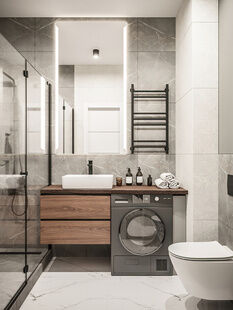 Фото № 6: Дизайн-проект двухкомнатной квартиры 37.0  м² Стиль Модернизм для ЖК Алхимово