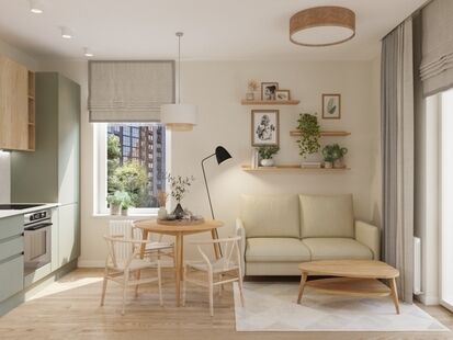 Фото № 1: Дизайн-проект трехкомнатной квартиры 55.38  м² Скандинавский стиль для ЖК Серебрица