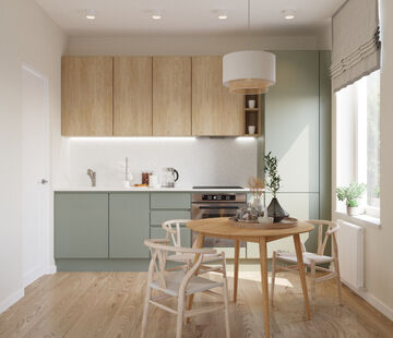 Фото № 4: Дизайн-проект трехкомнатной квартиры 55.38  м² Скандинавский стиль для ЖК Серебрица