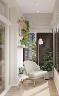 Фото № 2: Дизайн-проект трехкомнатной квартиры 55.38  м² Скандинавский стиль для ЖК Серебрица