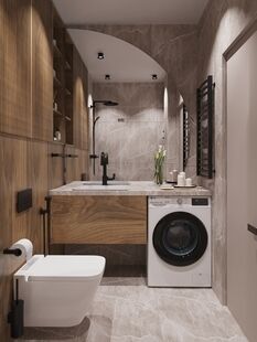 Фото № 6: Дизайн-проект двухкомнатной квартиры 38.51  м² Стиль Лофт для ЖК Кронштадтский 9