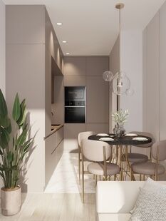 Фото № 5: Дизайн-проект двухкомнатной квартиры 37.29  м² Стиль Модернизм для ЖК Сиреневый парк