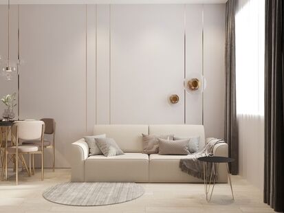 Фото № 3: Дизайн-проект двухкомнатной квартиры 37.29  м² Стиль Модернизм для ЖК Сиреневый парк