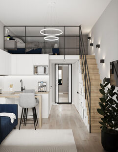 Фото № 1: Дизайн-проект однокомнатной квартиры 26.0  м² Скандинавский стиль для ЖК Московский