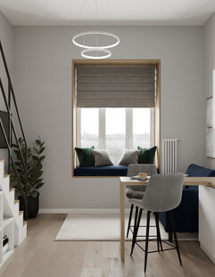 Фото № 4: Дизайн-проект однокомнатной квартиры 26.0  м² Скандинавский стиль для ЖК Московский