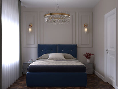 Фото № 6: Дизайн-проект двухкомнатной квартиры 36.4  м² Современный стиль для ЖК Level Нагатинская