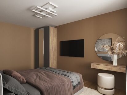 Фото № 5: Дизайн-проект однокомнатной квартиры 52.3  м² Современный стиль для ЖК Орехово-Борисово