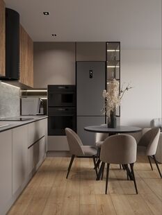 Фото № 5: Дизайн-проект трехкомнатной квартиры 55.6  м² Стиль Модернизм для ЖК Полярная 25