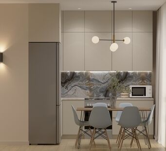 Фото № 1: Дизайн-проект однокомнатной квартиры 40.14  м² Стиль Контемпорари для ЖК Новые Котельники