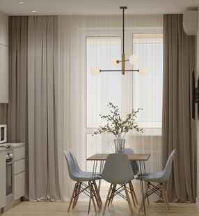 Фото № 6: Дизайн-проект однокомнатной квартиры 40.14  м² Стиль Контемпорари для ЖК Новые Котельники