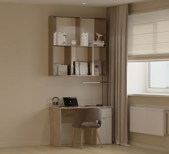 Фото № 5: Дизайн-проект однокомнатной квартиры 40.14  м² Стиль Контемпорари для ЖК Новые Котельники