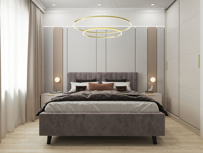 Фото № 1: Дизайн-проект однокомнатной квартиры 44.1  м² Современный стиль для ЖК в г. Чита