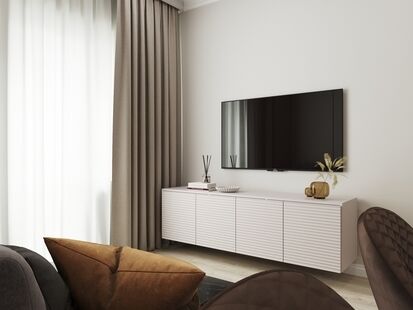 Фото № 2: Дизайн-проект однокомнатной квартиры 44.1  м² Современный стиль для ЖК в г. Чита