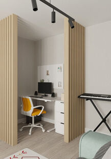 Фото № 4: Дизайн-проект однокомнатной квартиры 40.55  м² Скандинавский стиль для ЖК Московский