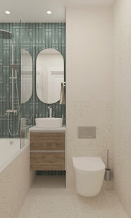 Фото № 5: Дизайн-проект однокомнатной квартиры 40.55  м² Скандинавский стиль для ЖК Московский