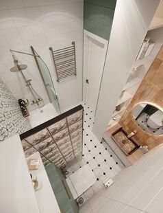 Фото № 4: Дизайн-проект трехкомнатной квартиры 73.3  м² Стиль Эклектика для ЖК Кутузов Град 2