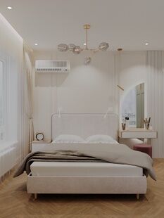 Фото № 4: Дизайн-проект двухкомнатной квартиры 45.5  м² Стиль Контемпорари для ЖК Перовское 2