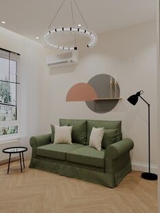 Фото № 6: Дизайн-проект двухкомнатной квартиры 45.5  м² Стиль Контемпорари для ЖК Перовское 2