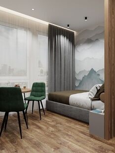 Фото № 1: Дизайн-проект квартиры-студии 24.06  м² Скандинавский стиль для ЖК Западные ворота столицы
