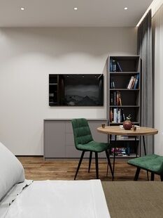 Фото № 2: Дизайн-проект квартиры-студии 24.06  м² Скандинавский стиль для ЖК Западные ворота столицы