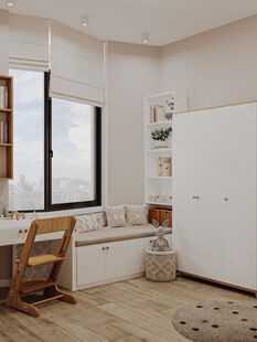 Фото № 5: Дизайн-проект трехкомнатной квартиры 51.31  м² Современный стиль для ЖК ЗИЛ АРТ